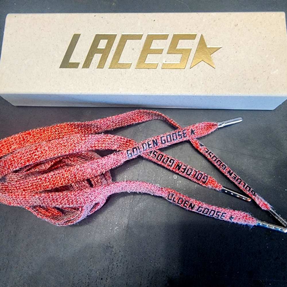 Golden Goose Red Sparkle Laces
